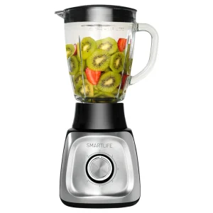 Licuadora SMARTLIFE SL-BL1410 Inox 600W 5 Velocidades + Función Pulso Jarra de Vidrio 1L
