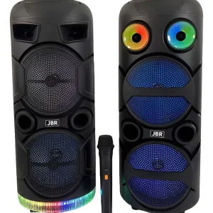 Parlante multimedia con microfono 2x8" luces Led